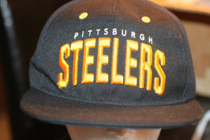 Vintage Pittsburgh Steelers Snapback Hat Budweiser NFL Official Sponsor Black Yellow Cap