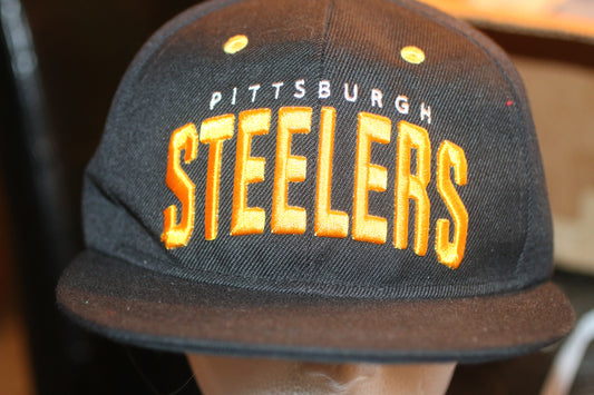 Vintage Pittsburgh Steelers Snapback Hat Budweiser NFL Official Sponsor Black Yellow Cap