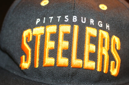 Vintage Pittsburgh Steelers Snapback Hat Budweiser NFL Official Sponsor Black Yellow Cap