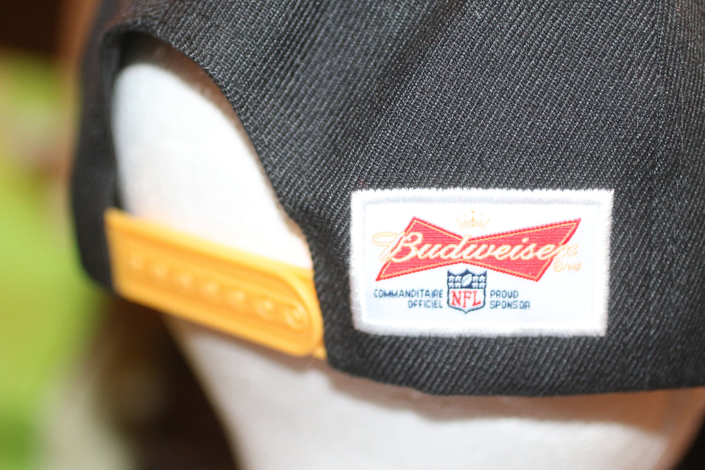 Vintage Pittsburgh Steelers Snapback Hat Budweiser NFL Official Sponsor Black Yellow Cap