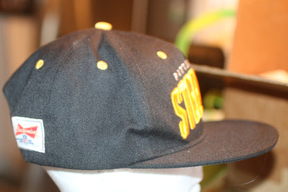 Vintage Pittsburgh Steelers Snapback Hat Budweiser NFL Official Sponsor Black Yellow Cap