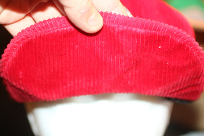 Vintage Red Corduroy Strapback Hat Moose Mountain Elk Lodge Outdoor USA Made