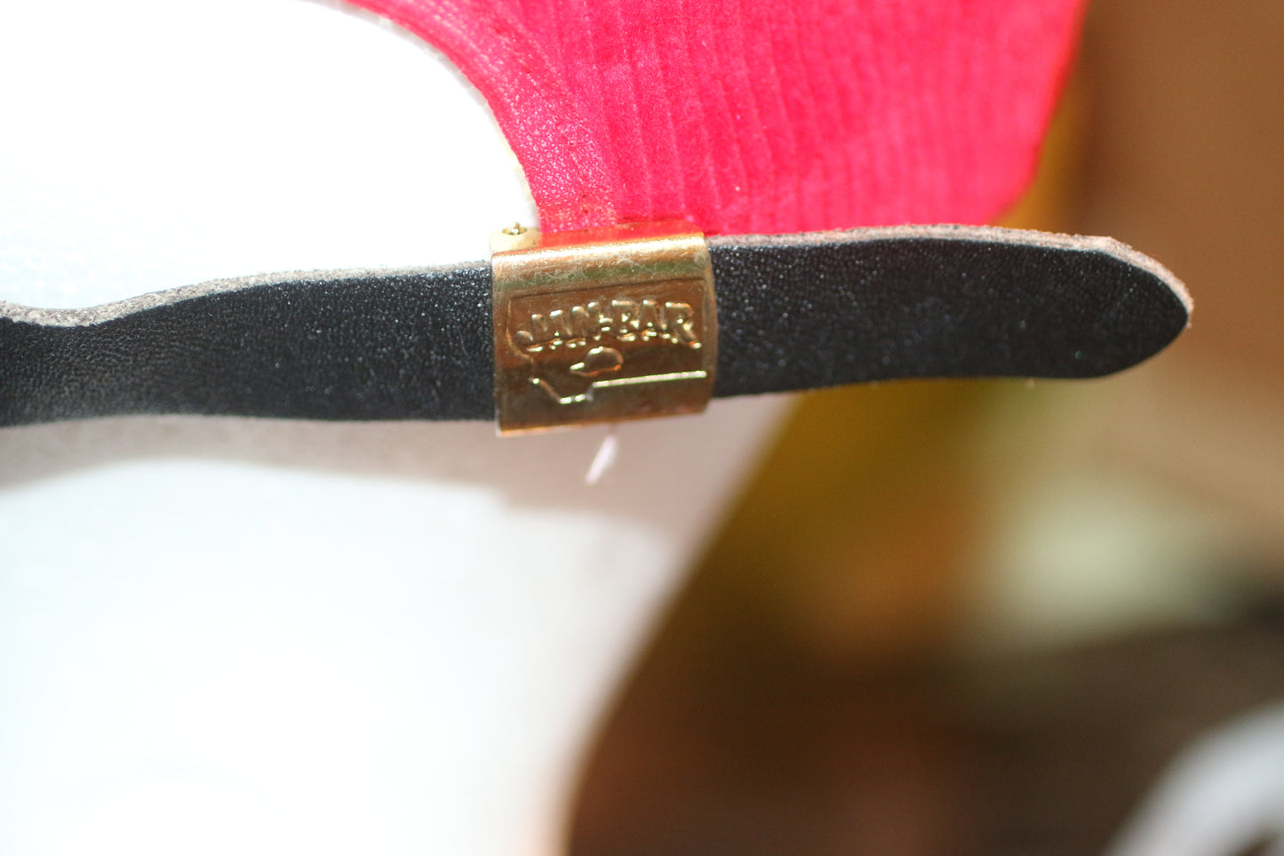 Vintage Red Corduroy Strapback Hat Moose Mountain Elk Lodge Outdoor USA Made