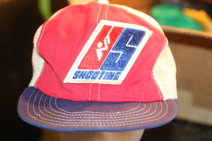 Vintage SHOWTIME Trucker Hat Mesh Snapback Red White Blue Promo Cap USA Made