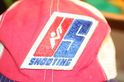 Vintage SHOWTIME Trucker Hat Mesh Snapback Red White Blue Promo Cap USA Made