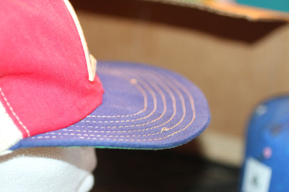 Vintage SHOWTIME Trucker Hat Mesh Snapback Red White Blue Promo Cap USA Made