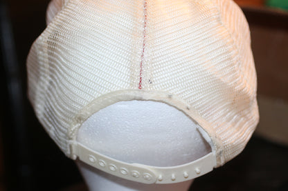 Vintage SHOWTIME Trucker Hat Mesh Snapback Red White Blue Promo Cap USA Made