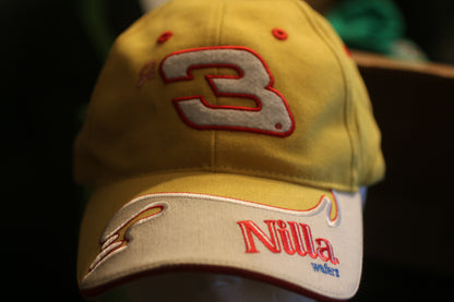 Vintage Dale Earnhardt Jr #3 Nilla Wafers NASCAR Strapback Hat – Yellow – Promo Cap