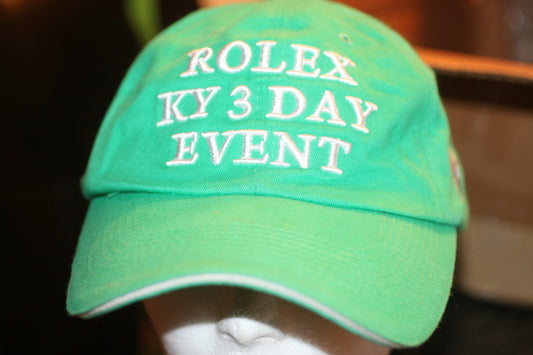 Vintage Men’s Rolex Adjustable Strapback Hat KY Green Spellout Three Day Event
