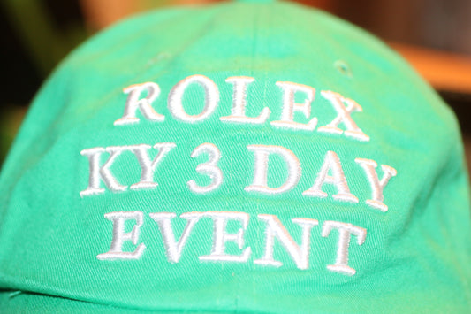 Vintage Men’s Rolex Adjustable Strapback Hat KY Green Spellout Three Day Event