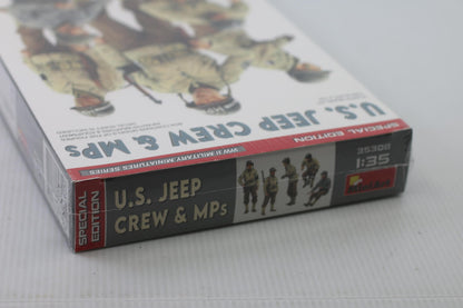 MiniArt 1:35 Scale U.S. Jeep Crew & MPs Plastic Model Kit