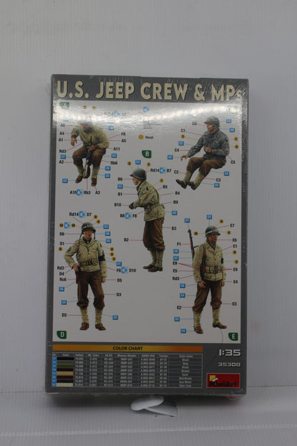 MiniArt 1:35 Scale U.S. Jeep Crew & MPs Plastic Model Kit