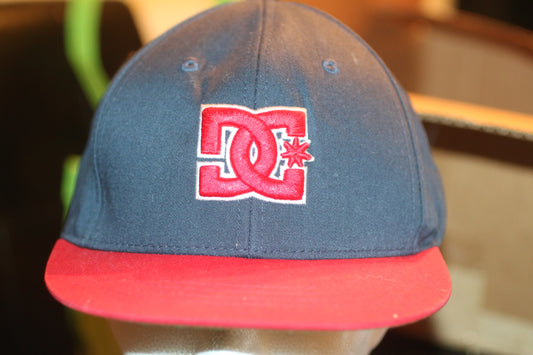 DC Shoes Classic Logo Snapback Hat Navy Red Flat Brim Yupoong The Classics