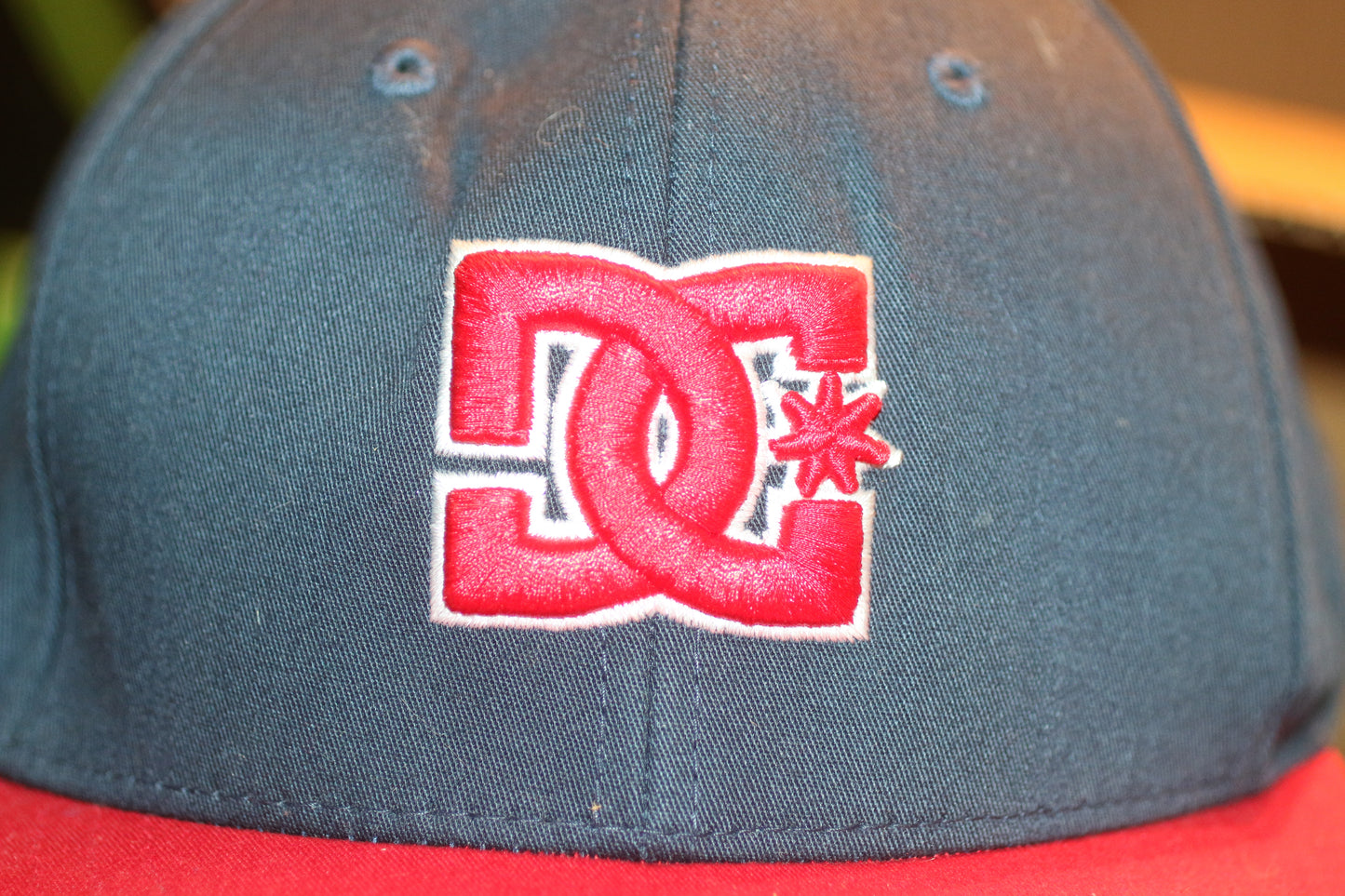 DC Shoes Classic Logo Snapback Hat Navy Red Flat Brim Yupoong The Classics