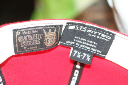 Element Skateboards Red Fitted Hat Tree Logo Size 7 1/4–7 5/8 Skate Cap