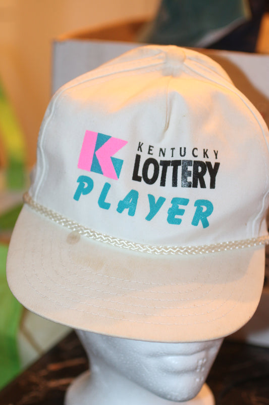 Kentucky Lottery Player Vintage Snapback Hat White Rope Cap USA Promo