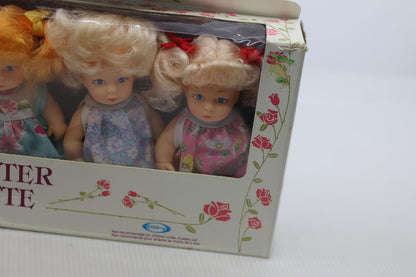 Baby Sister Soeurette Doll Set - Four Dolls in Original Box Cititoy 1991 Vintage