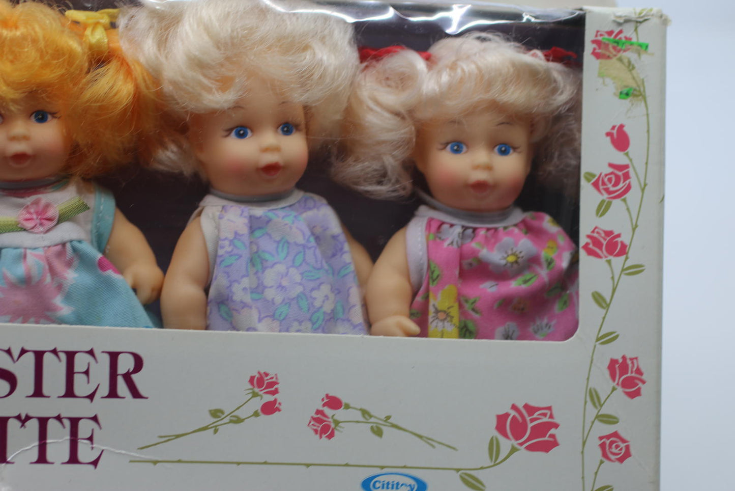 Baby Sister Soeurette Doll Set - Four Dolls in Original Box Cititoy 1991 Vintage