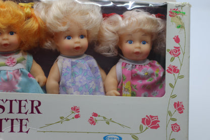 Baby Sister Soeurette Doll Set - Four Dolls in Original Box Cititoy 1991 Vintage