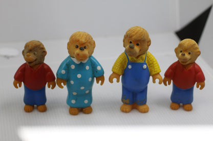 Vintage Berenstain Bears Plastic Figurines Set of 4 lot #1