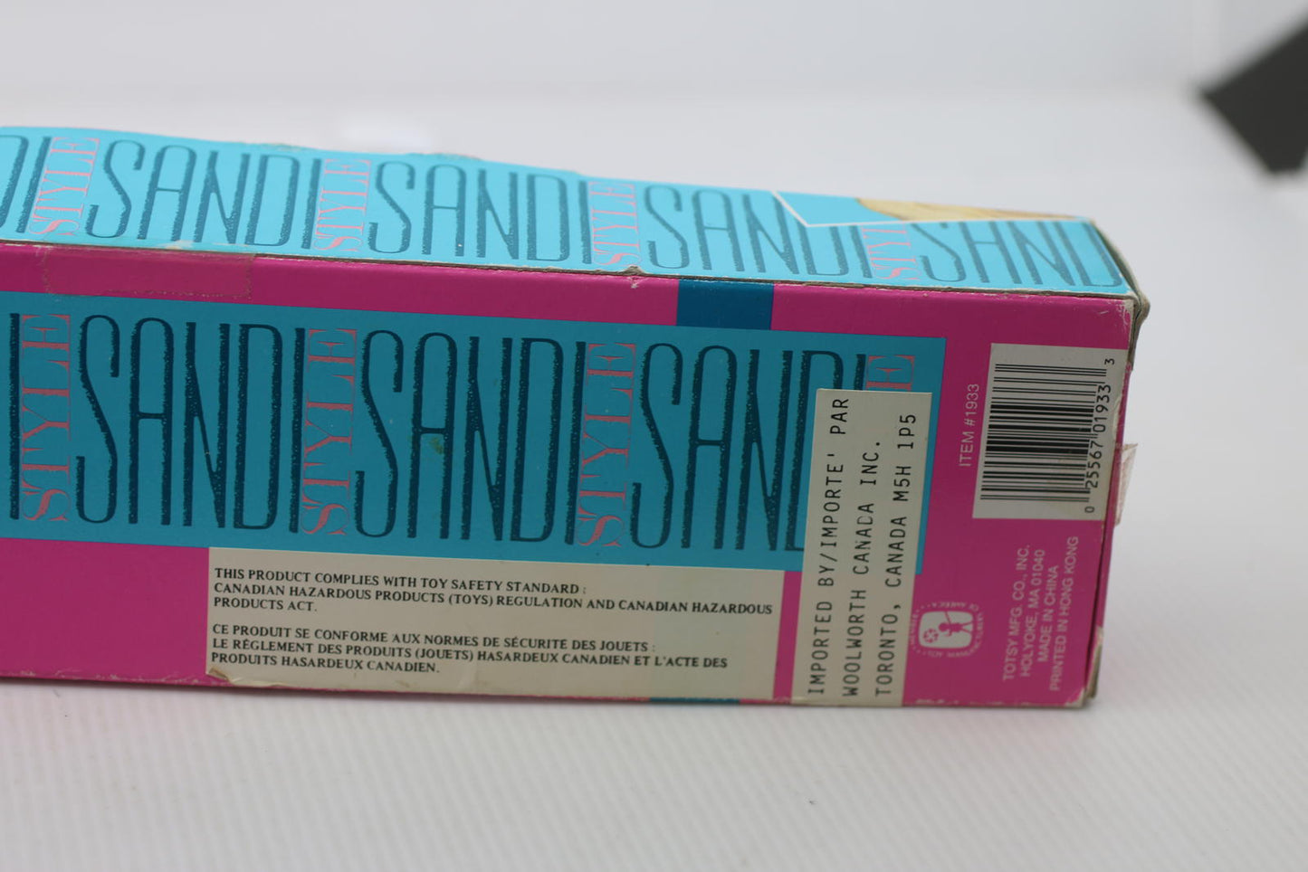 Sandi Poseable 11 1/2 Inch Fashion Doll by Totsy with a purple pull in box