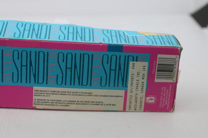 Sandi Poseable 11 1/2 Inch Fashion Doll by Totsy with a purple pull in box