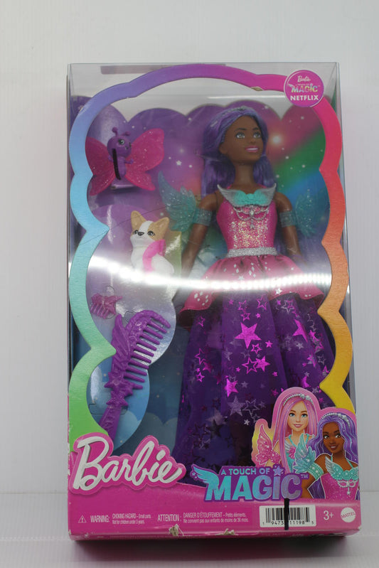NIB Mattel Barbie A Touch of Magic Brooklyn Doll w/Two Fairytale Pets