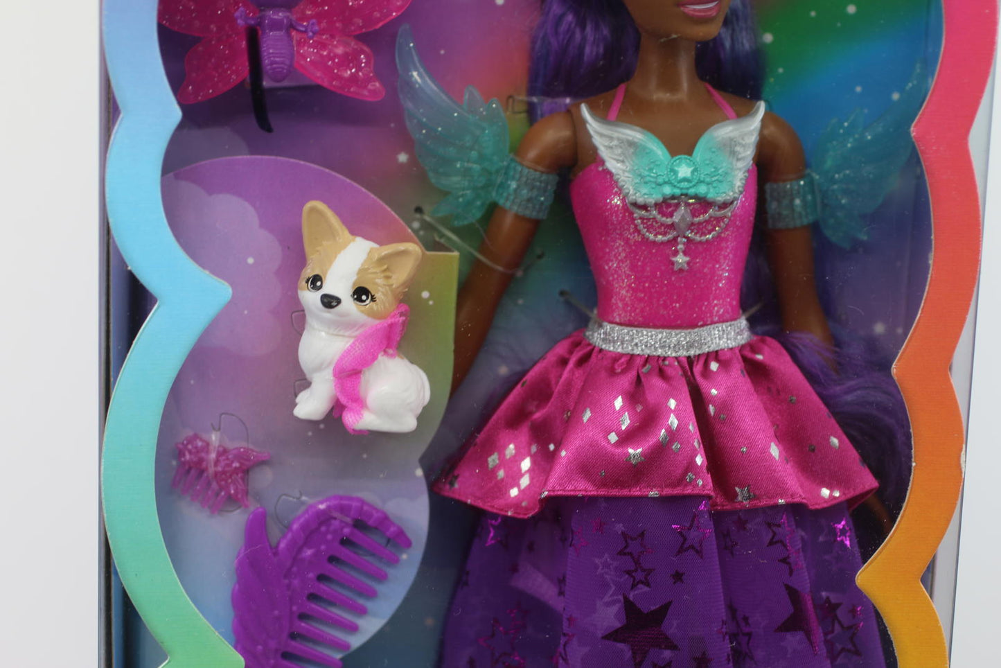 NIB Mattel Barbie A Touch of Magic Brooklyn Doll w/Two Fairytale Pets