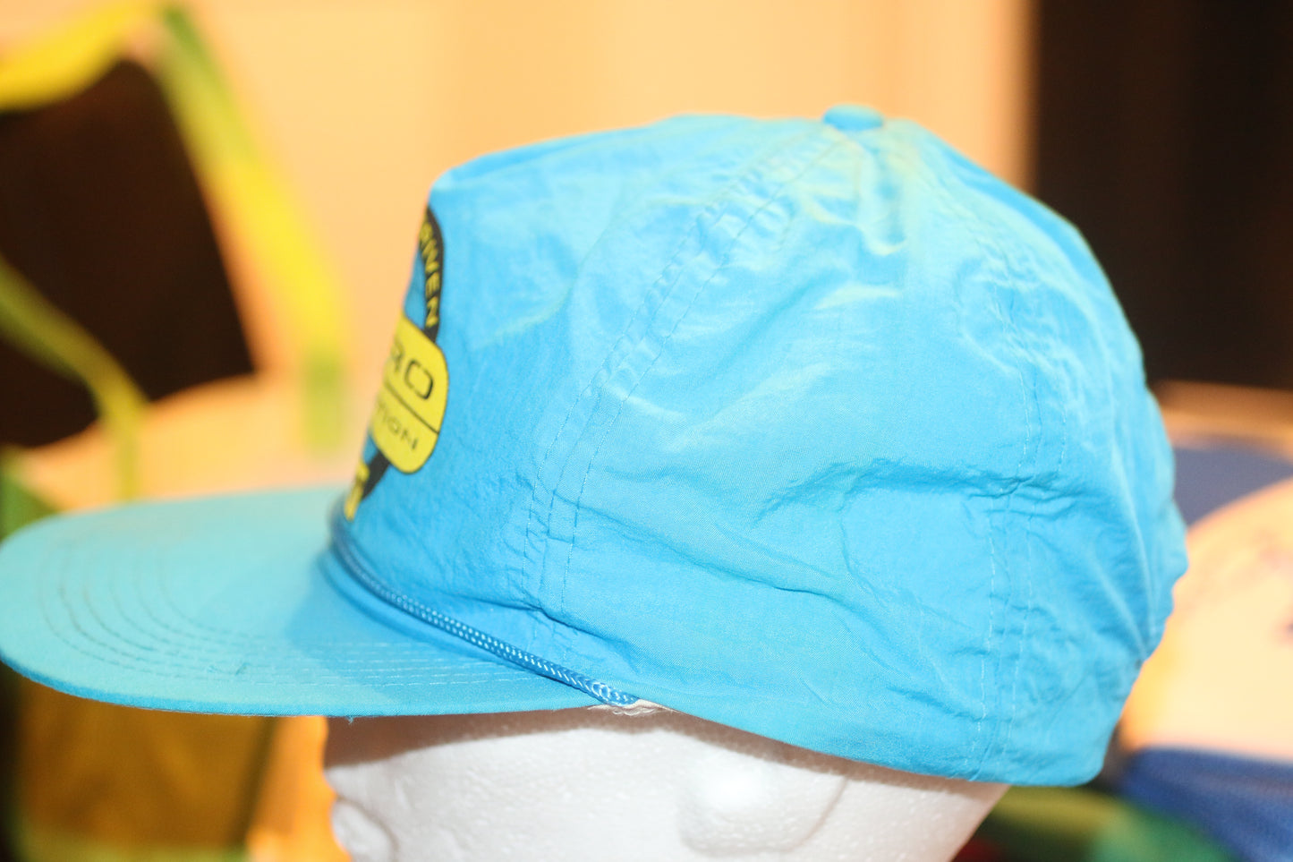 Vtg CONAIR Hat-Euro Collection Style Driven-Bright Blue-Rope Bill-Snapback-Cap