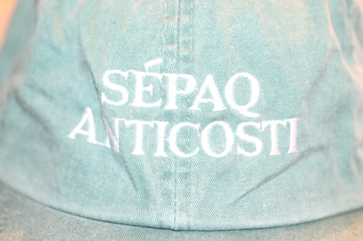 Vintage SEPAQ Anticosti Cap Hat Adjustable Leather Strap Quebec Outdoor Logo
