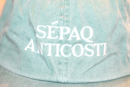 Vintage SEPAQ Anticosti Cap Hat Adjustable Leather Strap Quebec Outdoor Logo