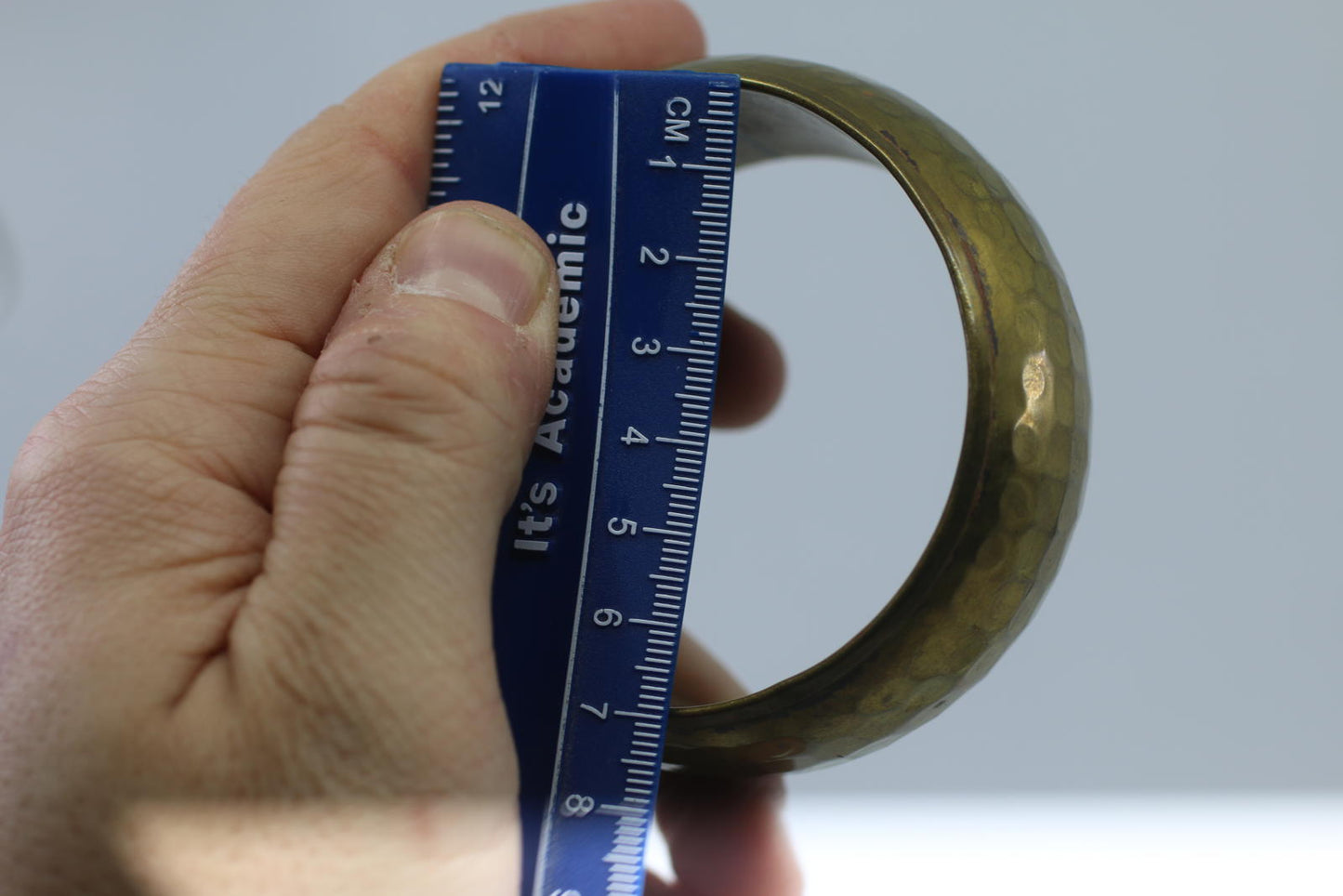 Vintage Wide Hammered Brass Bangle Bracelet Boho Jewelwey