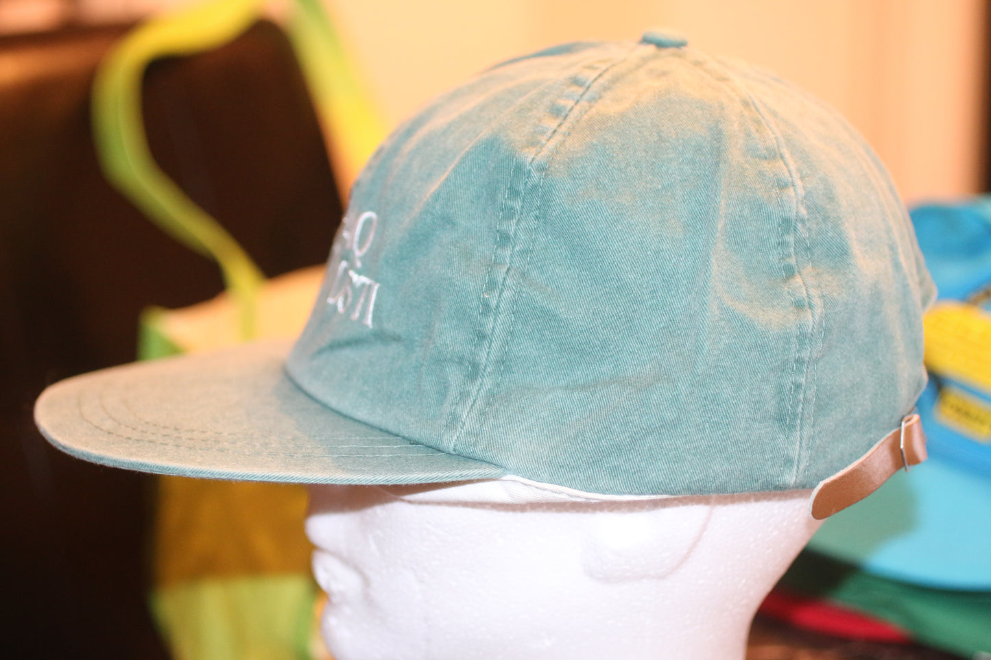 Vintage SEPAQ Anticosti Cap Hat Adjustable Leather Strap Quebec Outdoor Logo