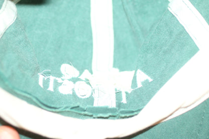 Vintage SEPAQ Anticosti Cap Hat Adjustable Leather Strap Quebec Outdoor Logo