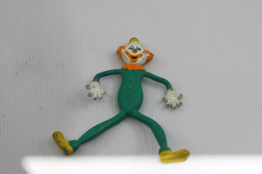 Vintage CIRCUS CLOWN (Green) 6" Bendy/ Bendable RUSS Figure 90s