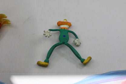 Vintage CIRCUS CLOWN (Green) 6" Bendy/ Bendable RUSS Figure 90s