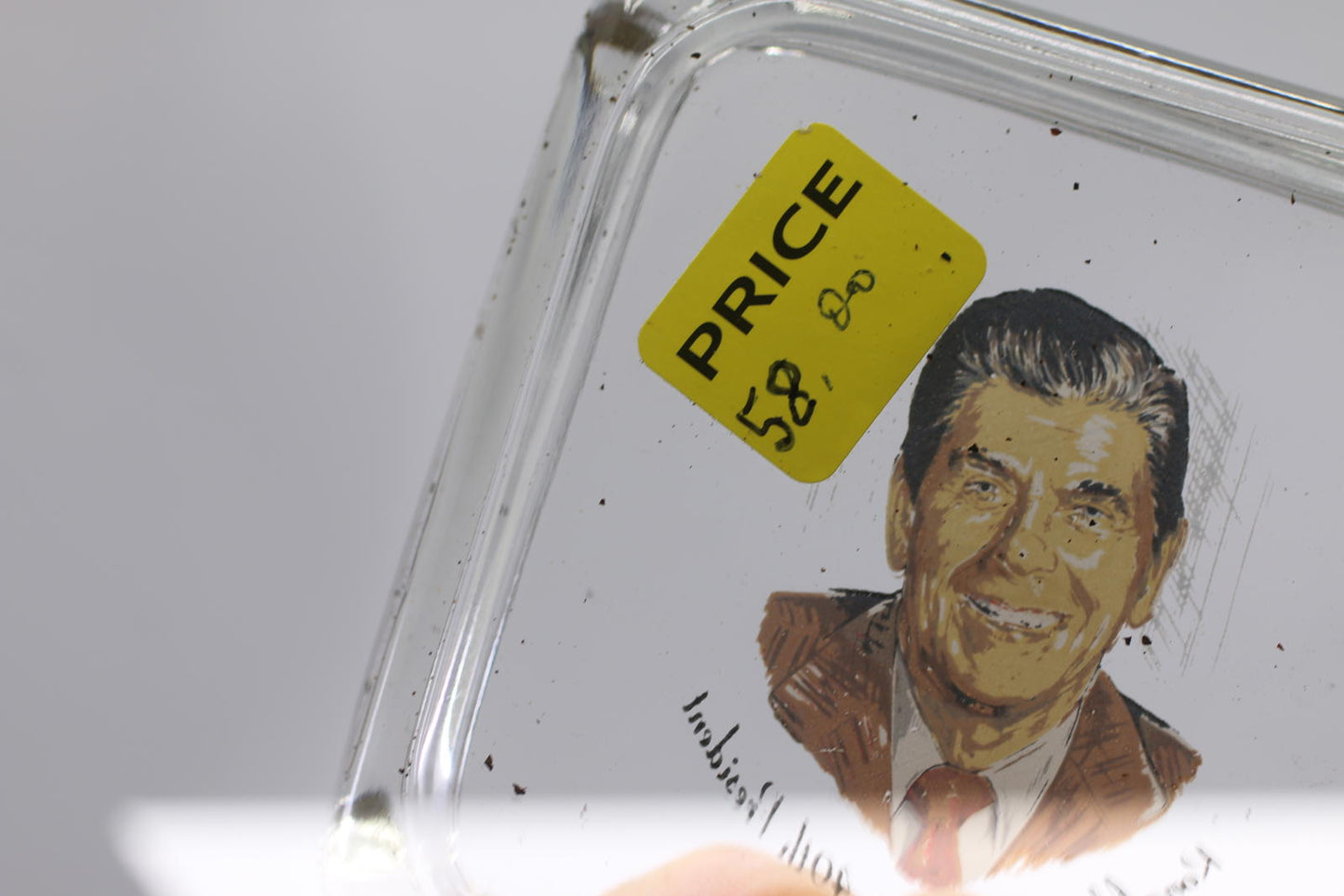 Ronald Reagan 40th President Glass Ashtray Political Memorabilia
