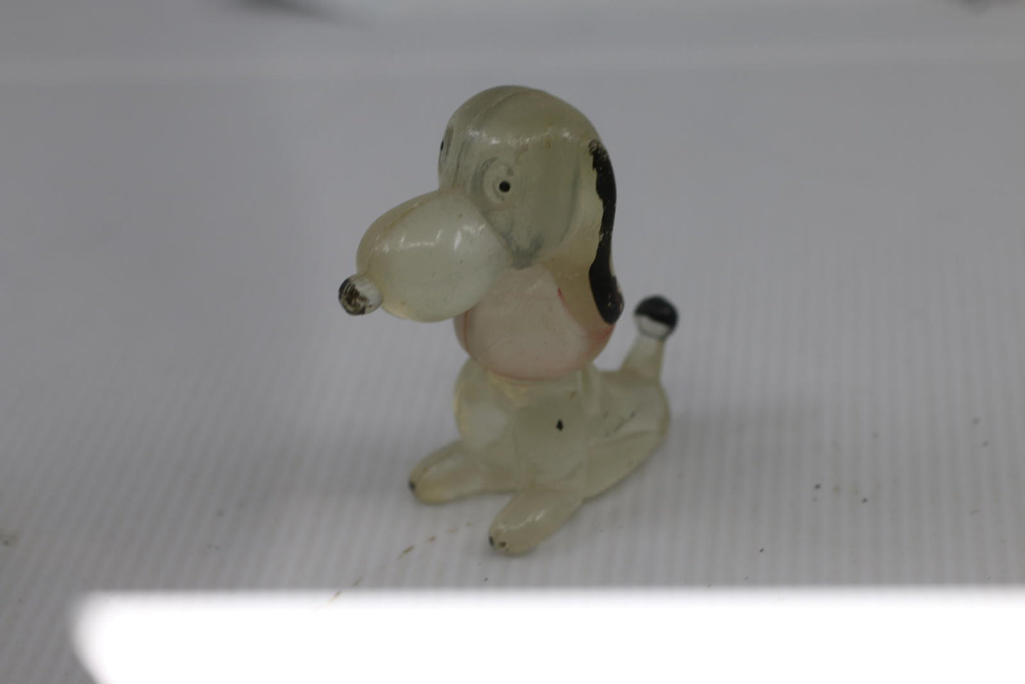 Lot of 2 Vintage Lucite Dog Clear Pink Plastic Toy Figures Poodle clear painted