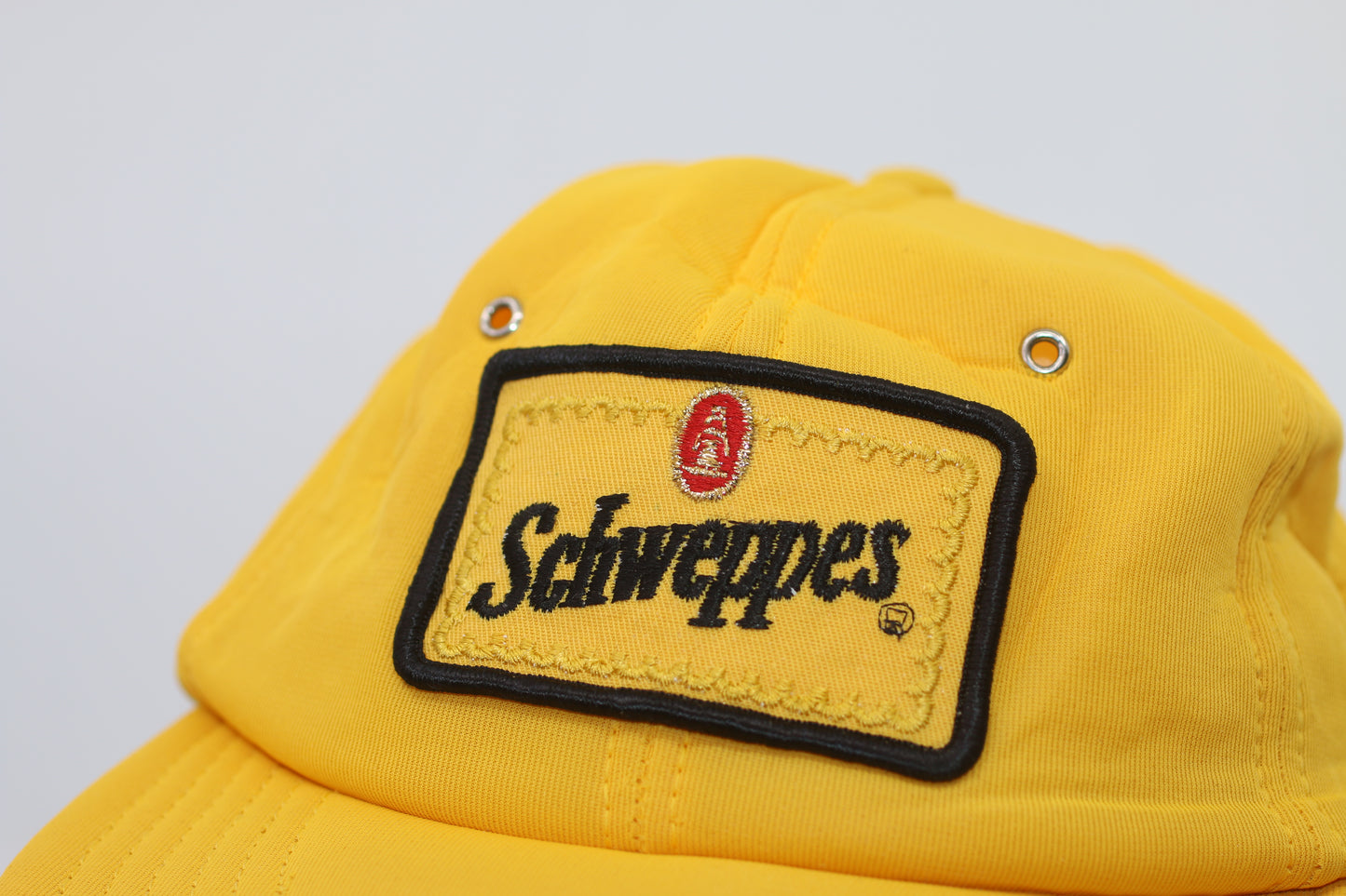 VTG Rare Schweppes Single Panel All Over Mesh Hat Made In Canada Patch