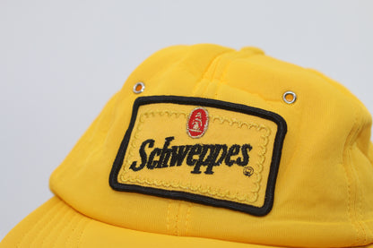 VTG Rare Schweppes Single Panel All Over Mesh Hat Made In Canada Patch