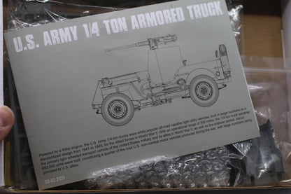 Takom U.S. Army 1/4 Ton Armored Truck Plastic Model Kit 1:35 Scale 2131