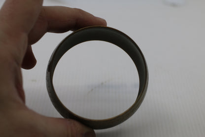 Vintage Brass-Tone Etched Bangle Bracelet – Wide Metal Cuff – Unmarked