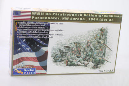 Gecko 35GM0043 1/35 WWII US Paratroops w/Cushman Parascooter, NW Europe,1944