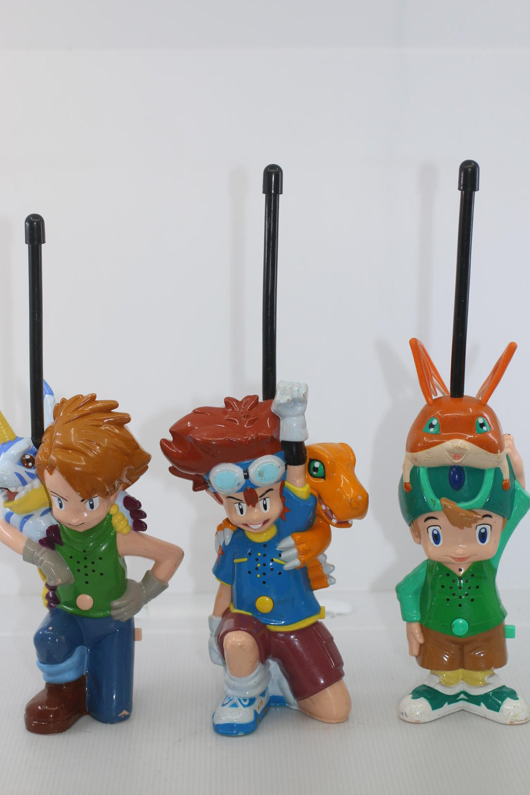 Vintage Digimon Walkie Talkies Set Matt Gabumon Tai Agumon 2000Figures LOT3 READ