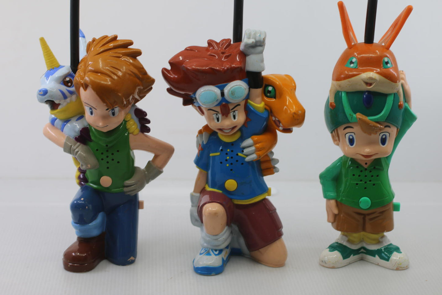 Vintage Digimon Walkie Talkies Set Matt Gabumon Tai Agumon 2000Figures LOT3 READ