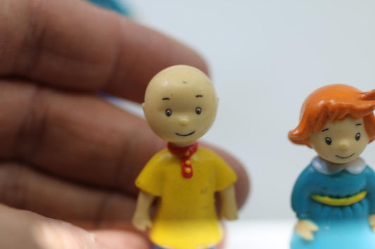 Vintage Cartoon Caillou & Rosie sister Character Figurines Set of 2 cinar 2"tall