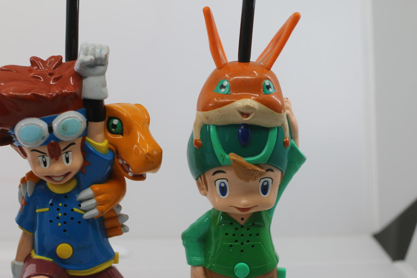 Vintage Digimon Walkie Talkies Set Matt Gabumon Tai Agumon 2000Figures LOT3 READ