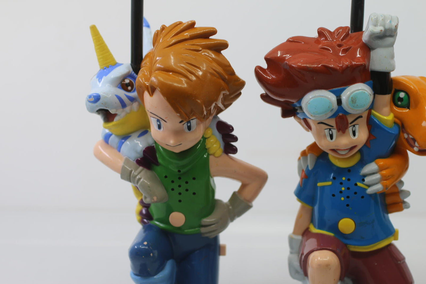 Vintage Digimon Walkie Talkies Set Matt Gabumon Tai Agumon 2000Figures LOT3 READ