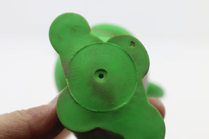 Vintage Lime Green Donkey Rubber Squeaky Toy w/ Sleepy Eyes & Yellow Hair – Cute Retro Figure