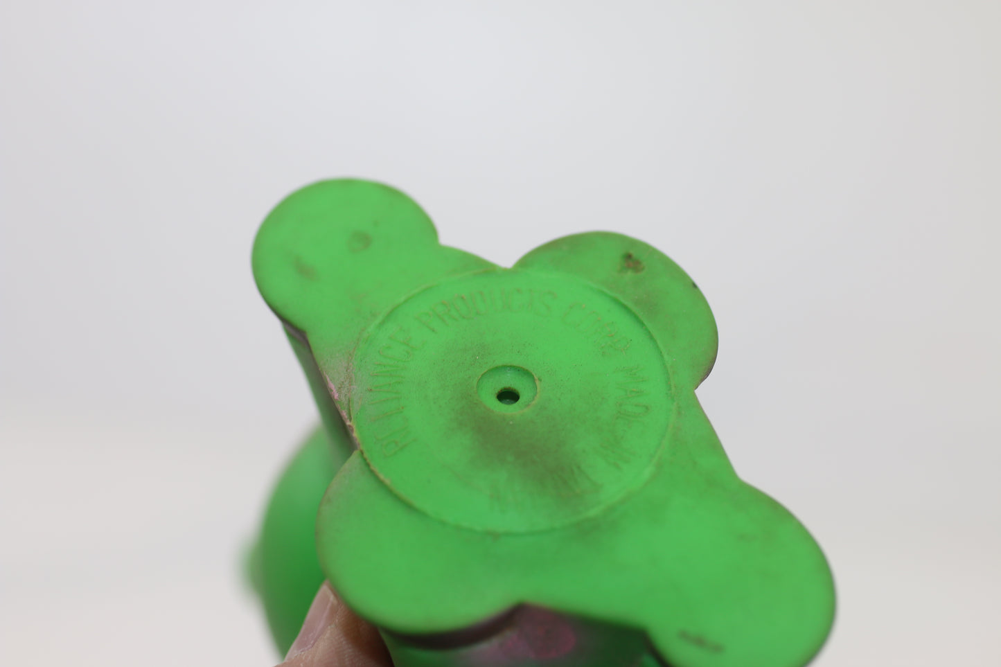 Vintage Lime Green Donkey Rubber Squeaky Toy w/ Sleepy Eyes & Yellow Hair – Cute Retro Figure